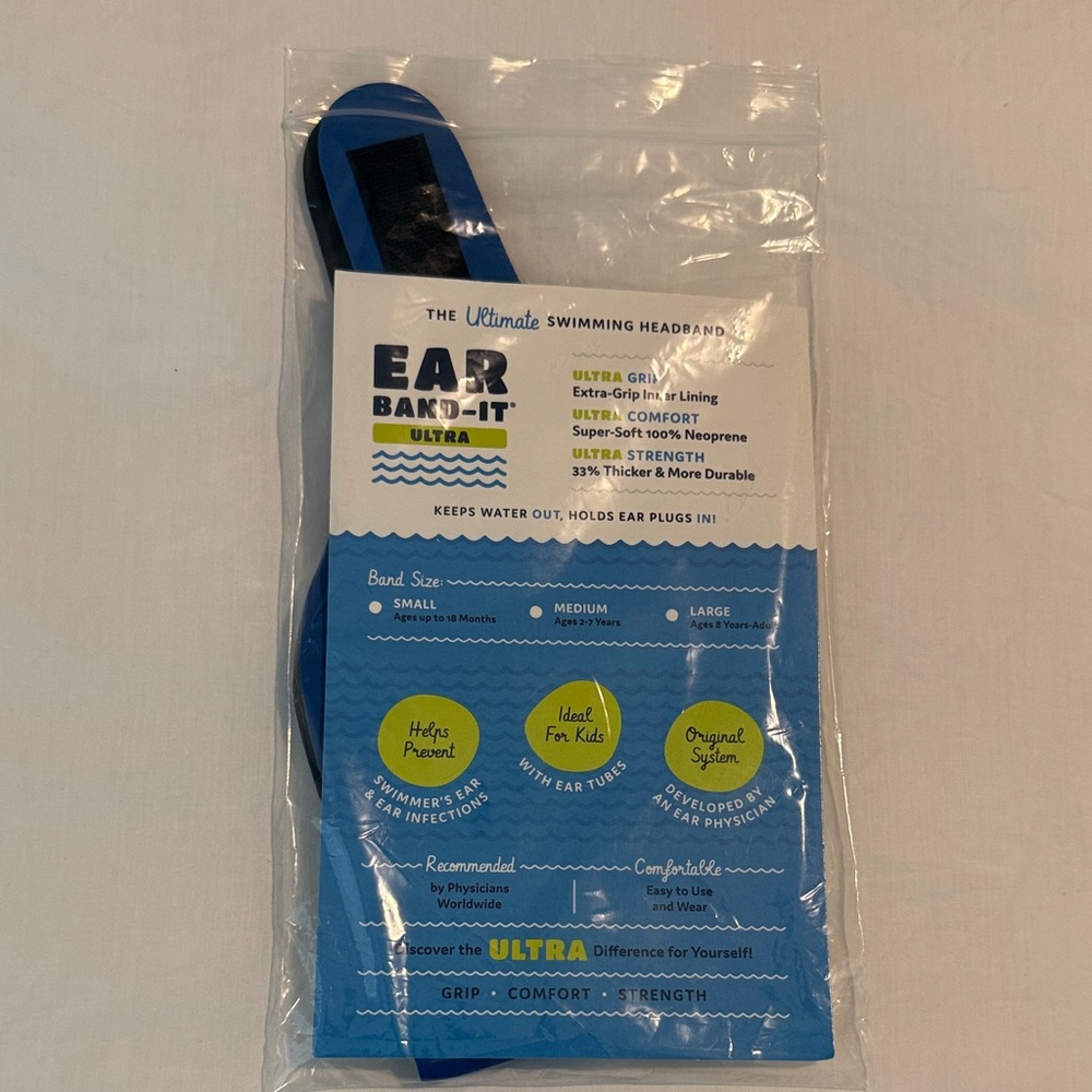 Ear Band-It Ultra Swimming Headband in Blue